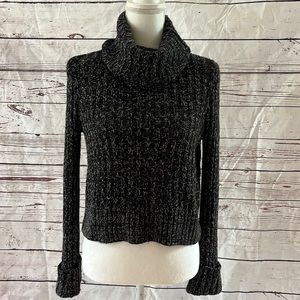 Worn once. Free People Black Short Turtleneck Thick Sweater Size S Small